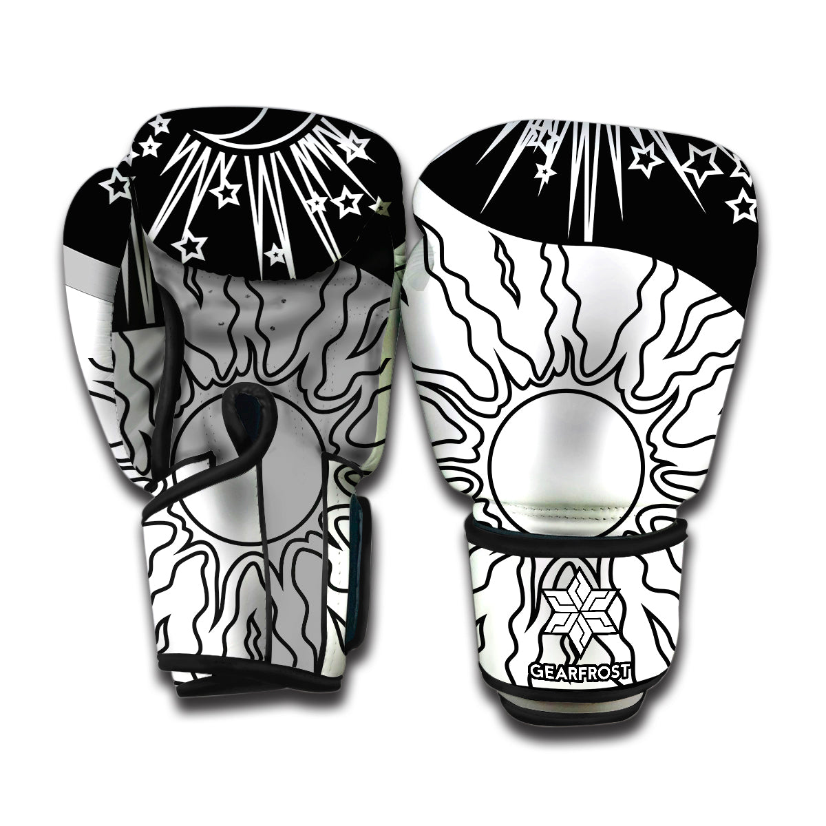 Sun And Moon Yin Yang Print Boxing Gloves