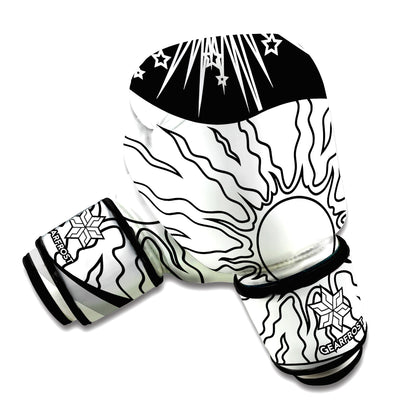 Sun And Moon Yin Yang Print Boxing Gloves