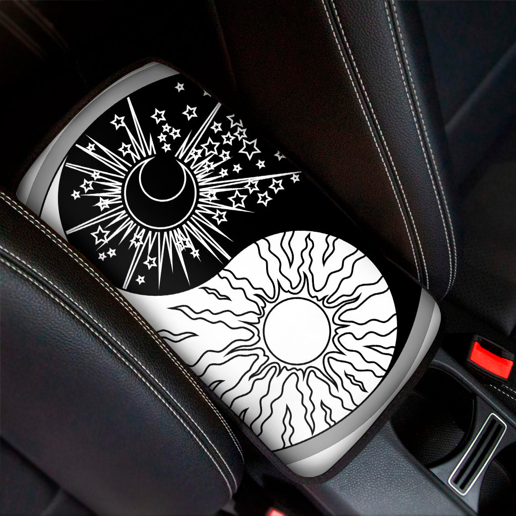 Sun And Moon Yin Yang Print Car Center Console Cover