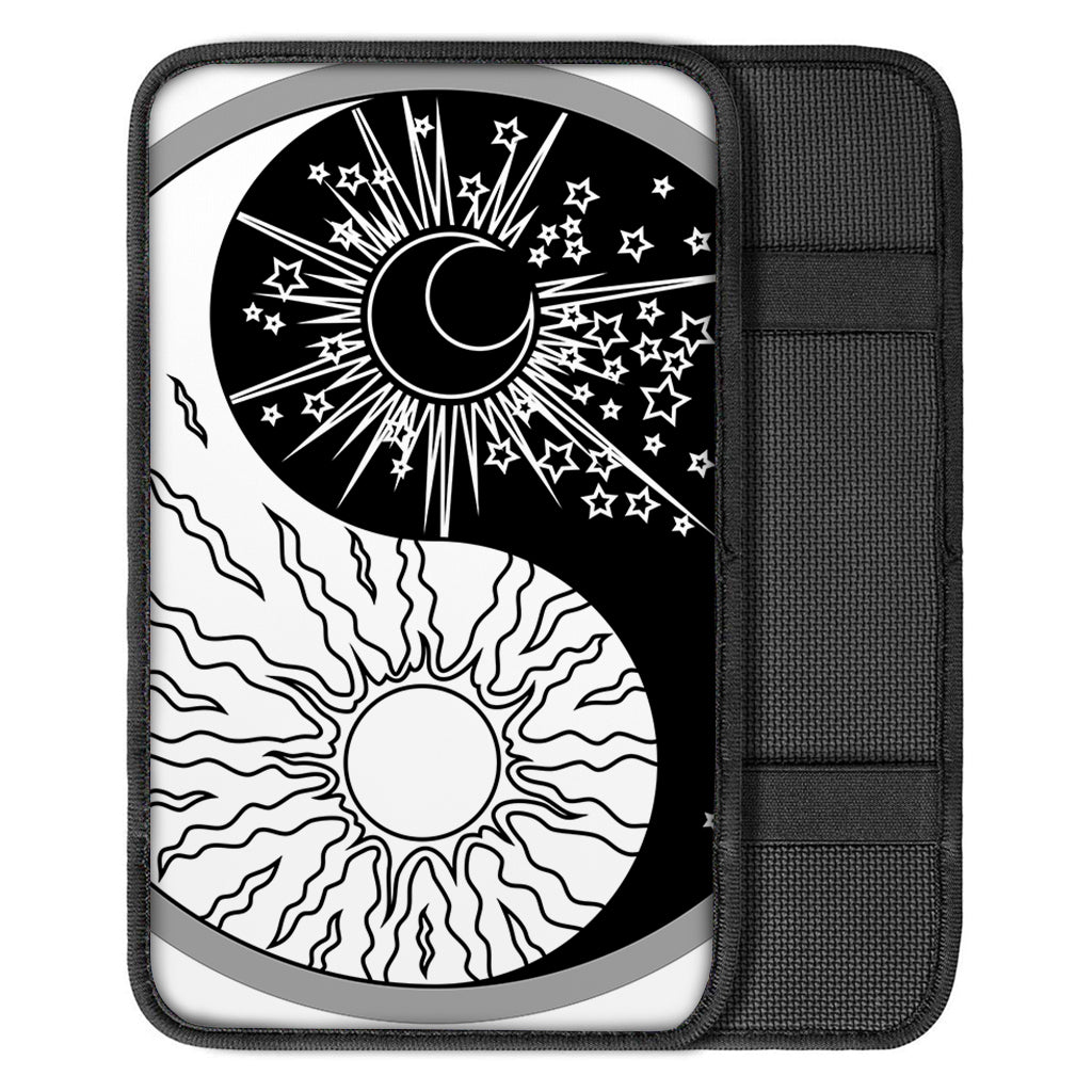 Sun And Moon Yin Yang Print Car Center Console Cover