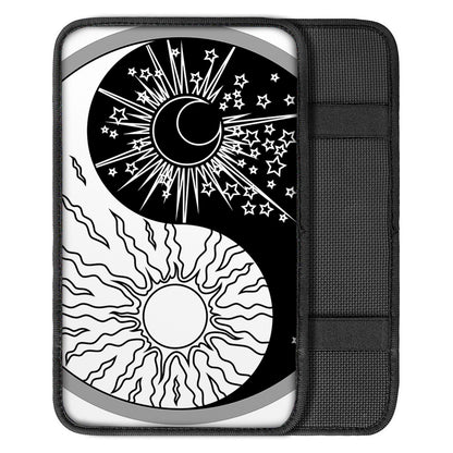 Sun And Moon Yin Yang Print Car Center Console Cover