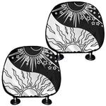 Sun And Moon Yin Yang Print Car Headrest Covers