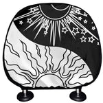 Sun And Moon Yin Yang Print Car Headrest Covers