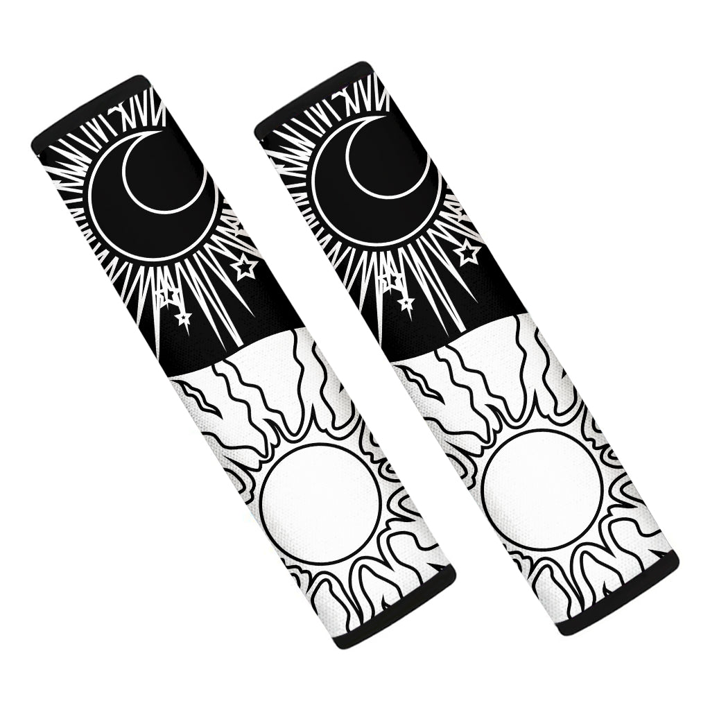 Sun And Moon Yin Yang Print Car Seat Belt Covers