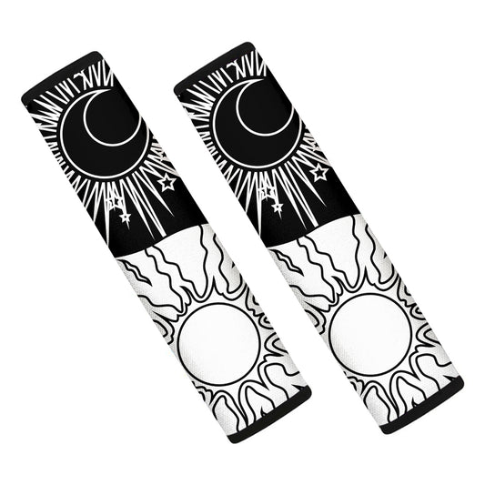 Sun And Moon Yin Yang Print Car Seat Belt Covers
