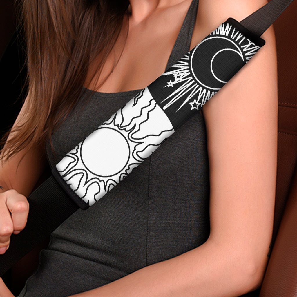 Sun And Moon Yin Yang Print Car Seat Belt Covers