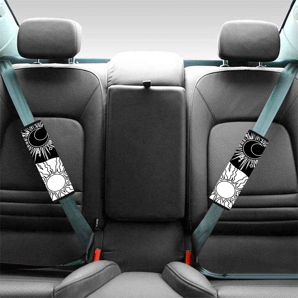 Sun And Moon Yin Yang Print Car Seat Belt Covers