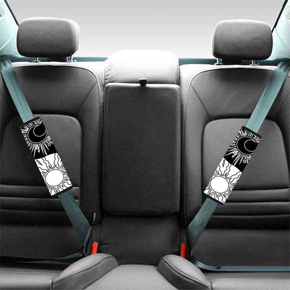 Sun And Moon Yin Yang Print Car Seat Belt Covers