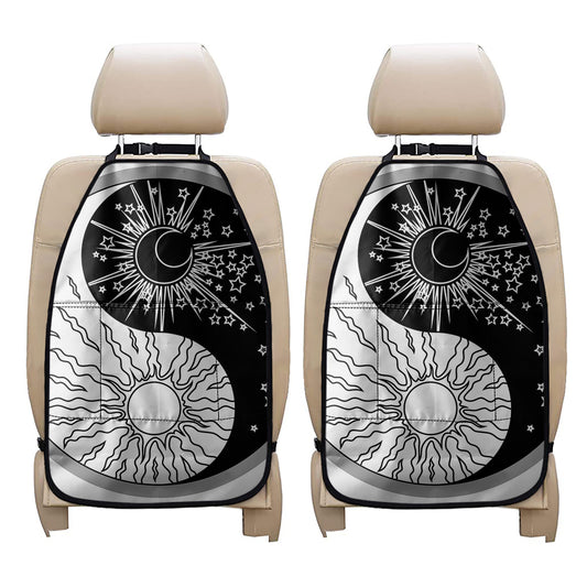 Sun And Moon Yin Yang Print Car Seat Organizers