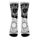 Sun And Moon Yin Yang Print Crew Socks