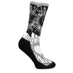 Sun And Moon Yin Yang Print Crew Socks