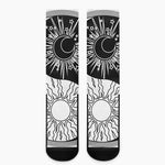 Sun And Moon Yin Yang Print Crew Socks