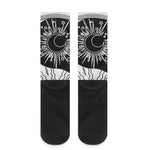 Sun And Moon Yin Yang Print Crew Socks
