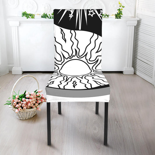 Sun And Moon Yin Yang Print Dining Chair Slipcover