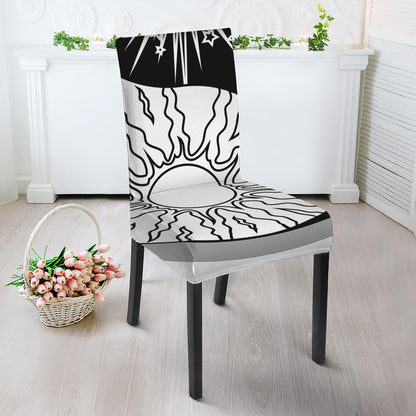 Sun And Moon Yin Yang Print Dining Chair Slipcover