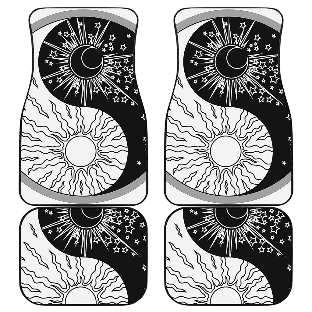 Sun And Moon Yin Yang Print Front and Back Car Floor Mats