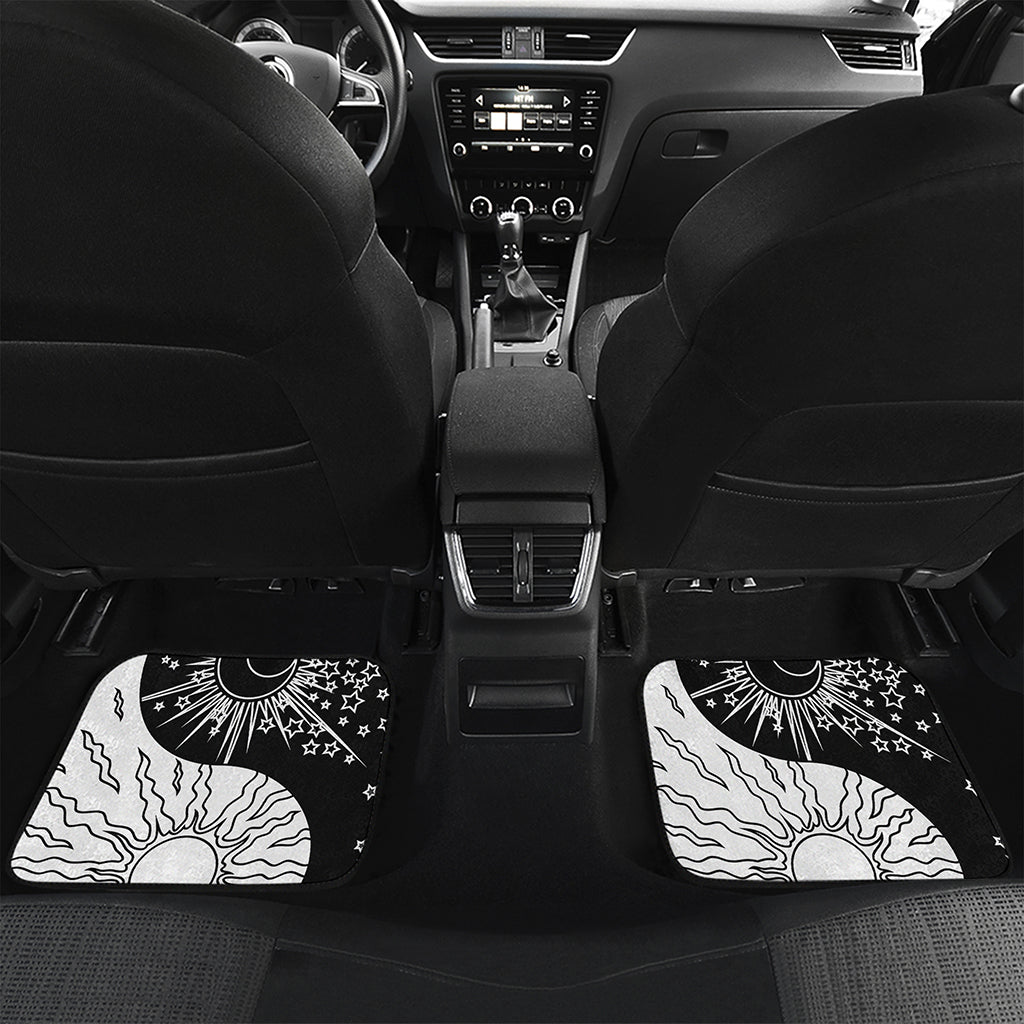 Sun And Moon Yin Yang Print Front and Back Car Floor Mats