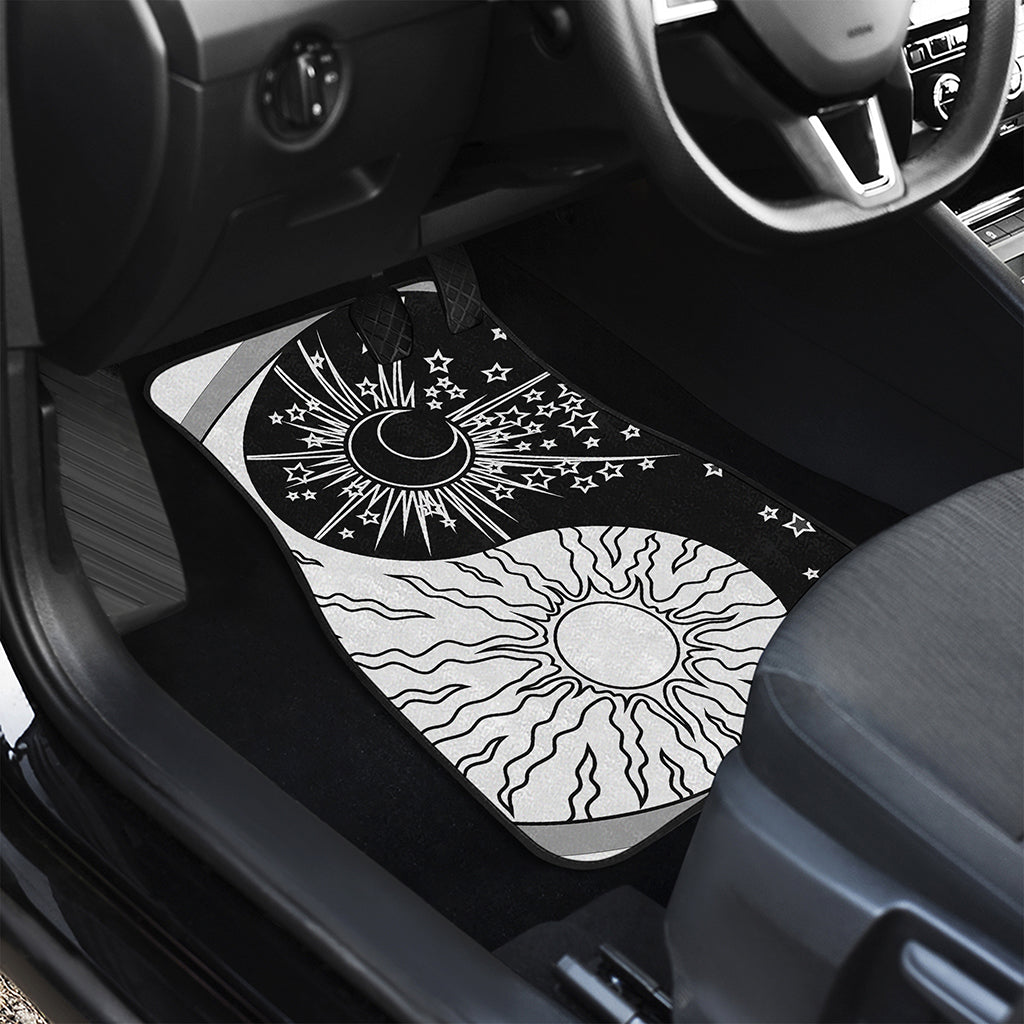 Sun And Moon Yin Yang Print Front and Back Car Floor Mats