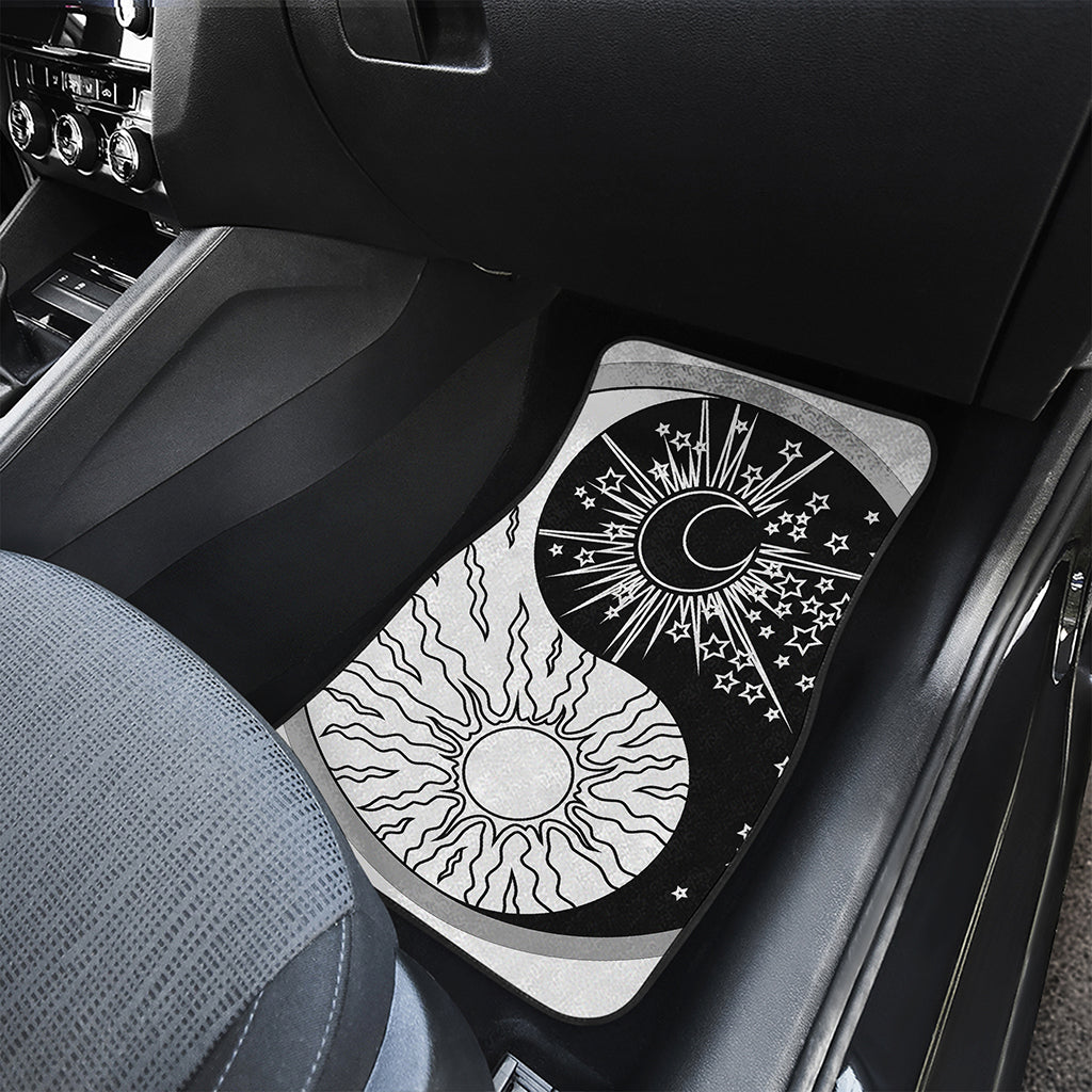 Sun And Moon Yin Yang Print Front and Back Car Floor Mats