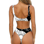 Sun And Moon Yin Yang Print Front Bow Tie Bikini