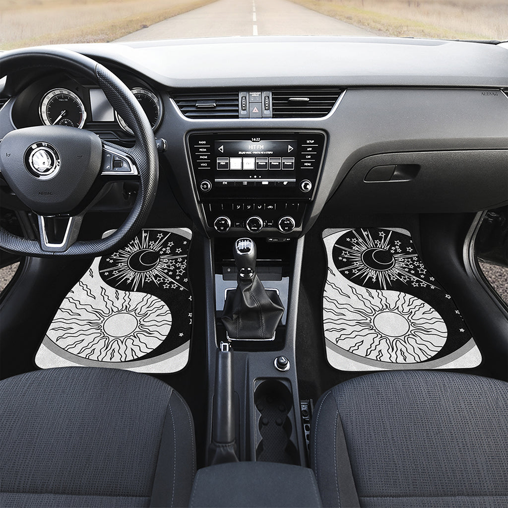 Sun And Moon Yin Yang Print Front Car Floor Mats