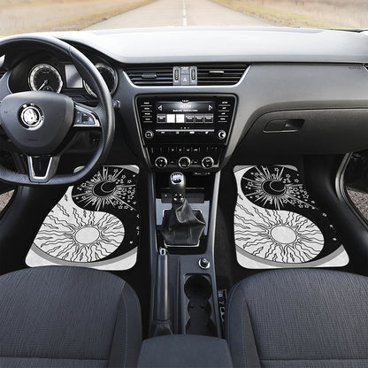 Sun And Moon Yin Yang Print Front Car Floor Mats