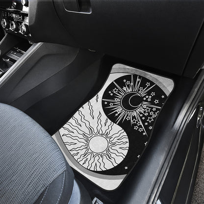 Sun And Moon Yin Yang Print Front Car Floor Mats