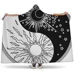 Sun And Moon Yin Yang Print Hooded Blanket