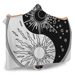 Sun And Moon Yin Yang Print Hooded Blanket