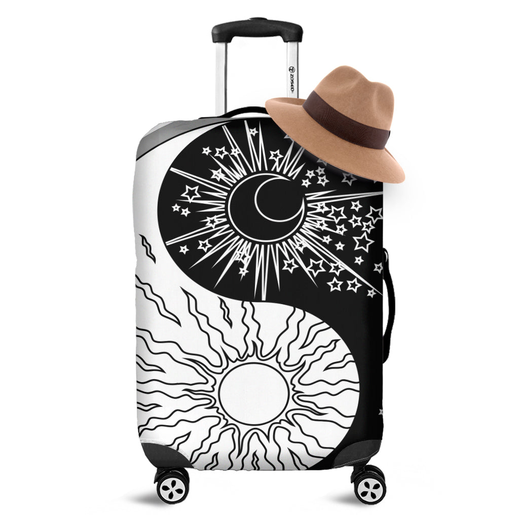 Sun And Moon Yin Yang Print Luggage Cover