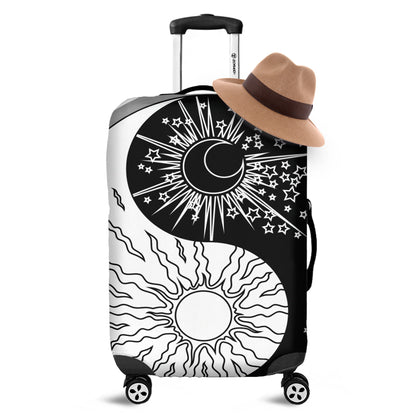 Sun And Moon Yin Yang Print Luggage Cover