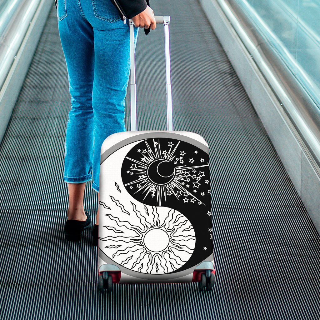 Sun And Moon Yin Yang Print Luggage Cover