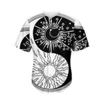 Sun And Moon Yin Yang Print Men's Baseball Jersey