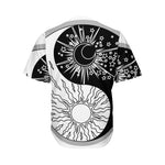 Sun And Moon Yin Yang Print Men's Baseball Jersey