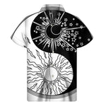 Sun And Moon Yin Yang Print Men's Short Sleeve Shirt
