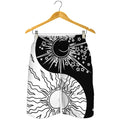 Sun And Moon Yin Yang Print Men's Shorts