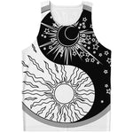 Sun And Moon Yin Yang Print Men's Tank Top