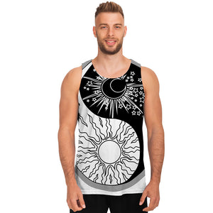 Sun And Moon Yin Yang Print Men's Tank Top