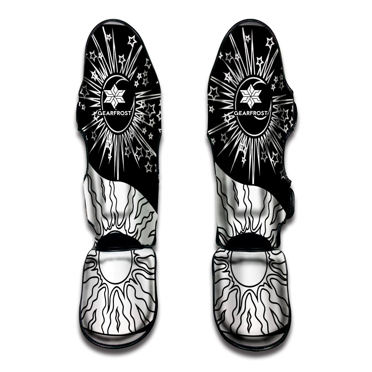 Sun And Moon Yin Yang Print Muay Thai Shin Guard