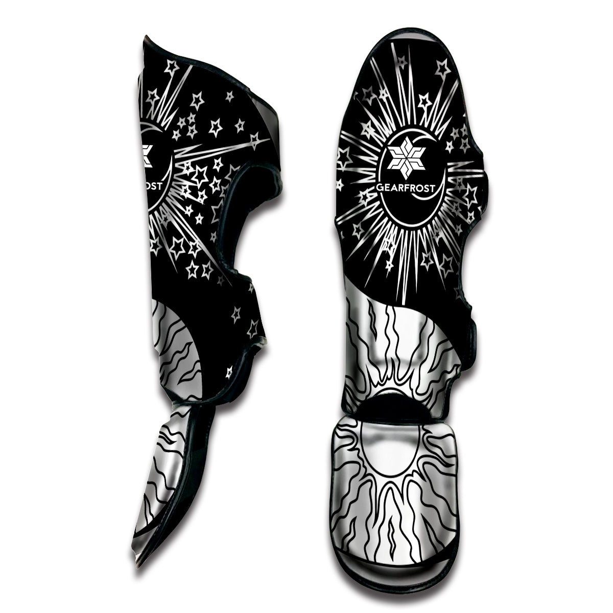 Sun And Moon Yin Yang Print Muay Thai Shin Guard