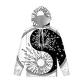 Sun And Moon Yin Yang Print Pullover Hoodie