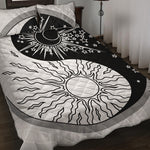 Sun And Moon Yin Yang Print Quilt Bed Set