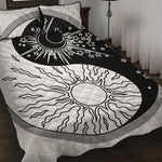 Sun And Moon Yin Yang Print Quilt Bed Set