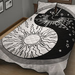 Sun And Moon Yin Yang Print Quilt Bed Set