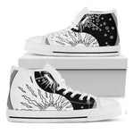 Sun And Moon Yin Yang Print White High Top Shoes