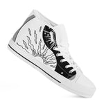 Sun And Moon Yin Yang Print White High Top Shoes