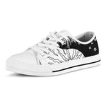 Sun And Moon Yin Yang Print White Low Top Shoes