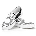 Sun And Moon Yin Yang Print White Slip On Sneakers