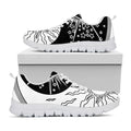 Sun And Moon Yin Yang Print White Running Shoes