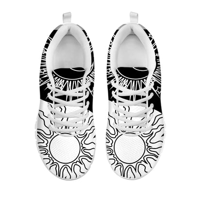 Sun And Moon Yin Yang Print White Sneakers
